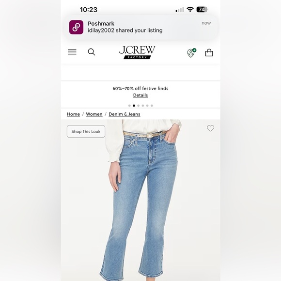 J. Crew Mid Rise Flare Cropped Jeans - Picture 3 of 11